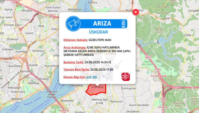 İstanbul ÜSKÜDAR su kesintisi! 25-26 Haziran İSKİ Üsküdar su kesintisi ne zaman bitecek, sular ne zaman gelecek?