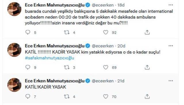 Eşi öldürülen Ece Erken, sosyal medyadan isyan etti: Katil Kadir Yasak, kim yataklık ediyorsa o da suçlu
