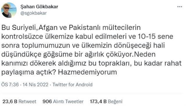Şahan Gökbakar'dan mülteci isyanı: Kanımızı dökerek aldığımız toprakları paylaşıma açtık