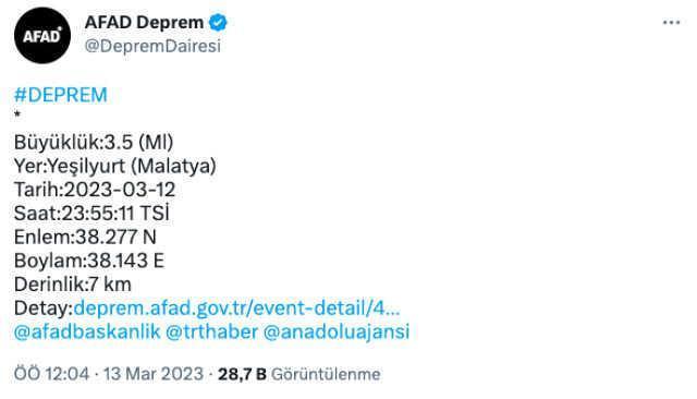 Malatya Yeşilyurt kaç şiddetinde deprem oldu? SON DAKİKA! Malatya deprem şiddeti ne? Malatya kaç büyüklüğünde deprem oldu?