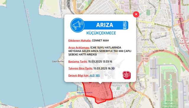 İstanbul KÜÇÜKÇEKMECE su kesintisi! 15-16 Mart İSKİ Küçükçekmece su kesintisi ne zaman bitecek, sular ne zaman gelecek?