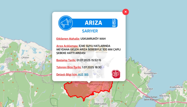 İstanbul SARIYER su kesintisi! 1-2 Temmuz İSKİ Sarıyer su kesintisi ne zaman bitecek, sular ne zaman gelecek?
