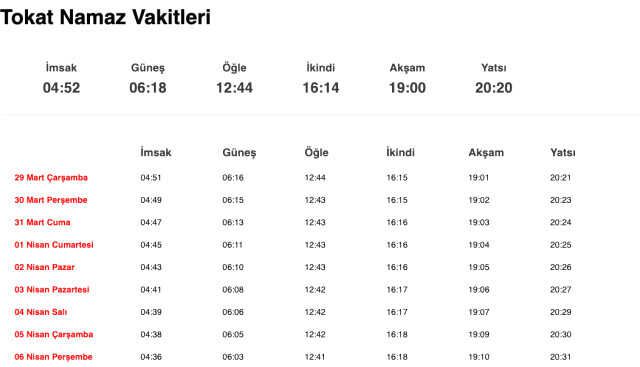 Tokat, Tunceli, Uşak akşam ezanı saat kaçta? 28 Mart Tokat, Tunceli, Uşak ezan vakitleri! Tokat, Tunceli, Uşak iftar ne zaman?