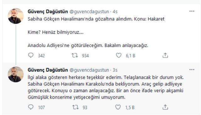 Deniz Çakır'ın eski sevgilisi Güvenç Dağüstün gözaltına alındı