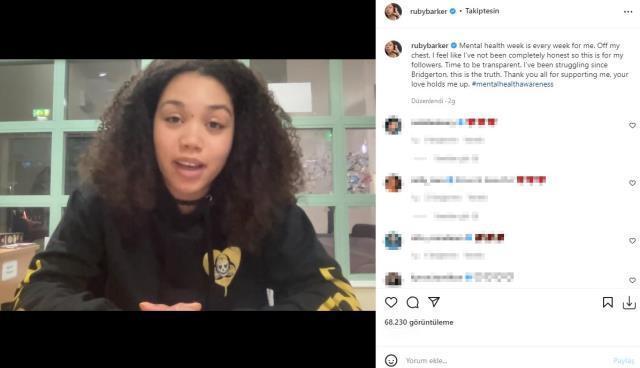 Bridgerton dizisinin yıldız oyuncusu Ruby Barker, akıl hastanesinde tedavi gördüğünü duyurdu