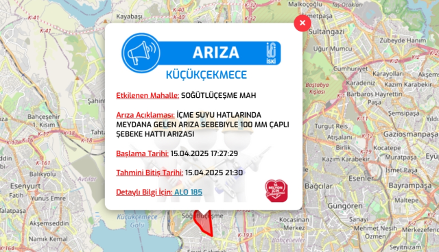 İstanbul KÜÇÜKÇEKMECE su kesintisi! 15-16 Nisan İSKİ Küçükçekmece su kesintisi ne zaman bitecek, sular ne zaman gelecek?
