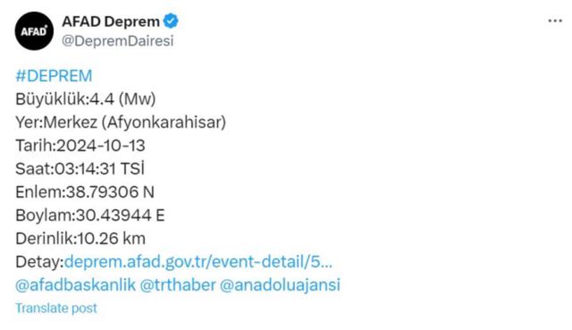 Az önce deprem mi oldu? 13 Ekim en son depremler kaç şiddetinde oldu? Kandilli Rasathanesi ve AFAD deprem listesi!
