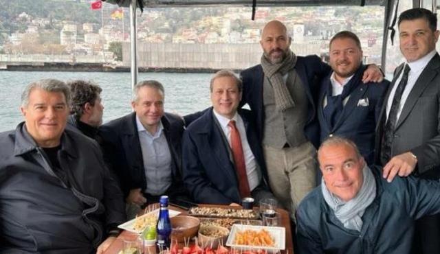 Barcelona Başkanı Laporta, İstanbul'u turladı! Eğlence mekanındaki davete Ali Koç da katıldı