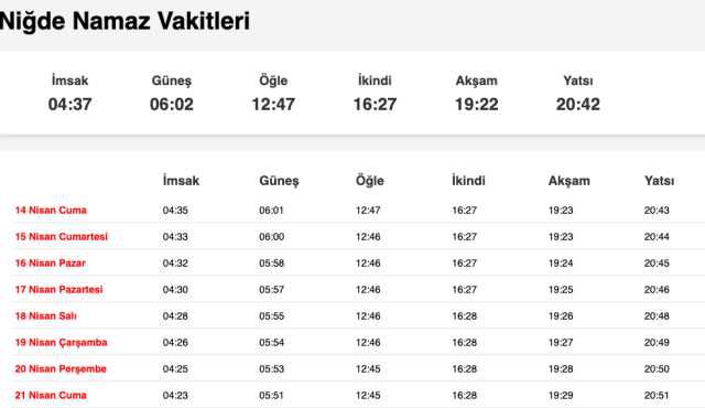 Nevşehir, Niğde, Osmaniye sahur saat kaçta? 13 Nisan Nevşehir, Niğde, Osmaniye imsak vakti! Nevşehir, Niğde, Osmaniye sabah ezanı saat kaçta?
