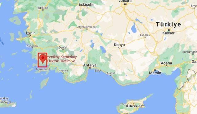 Kemerköy Termik Santrali nerede? Kemerköy Termik Santrali'ne yangın ulaşırsa ne olur? Muğla Kemerköy Termik Santrali haritadaki yeri!