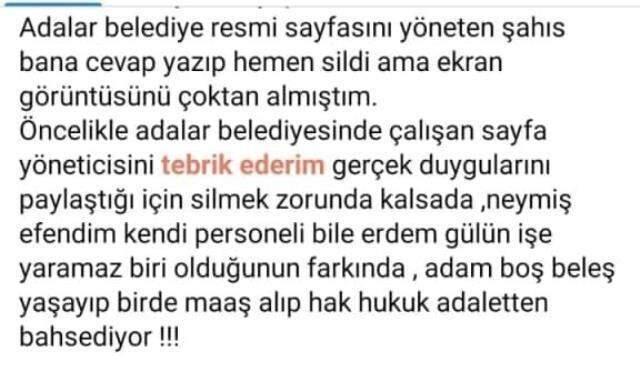 Adalar Belediye Başkanı hakkında belediyenin resmi sayfasından şaşırtan yorum: Tek icraatı yemek içmek