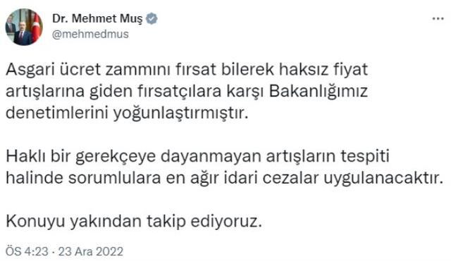 Son Dakika: Ticaret Bakanlığı, asgari ücret zammı sonrası haksız fiyat artışı yapan işletmelere karşı denetim başlattı