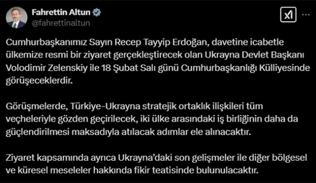 Zelenskiy yarın Türkiye'ye geliyor