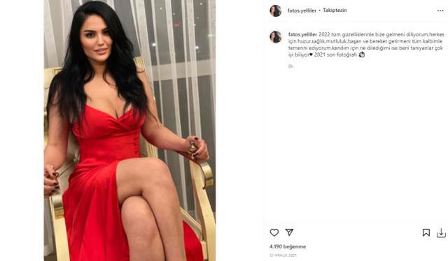 Yasak aşkıyla gündem olan Fatoş Yelliler, göğüs dekolteli elbisesiyle Sevgililer Günü pozu verdi
