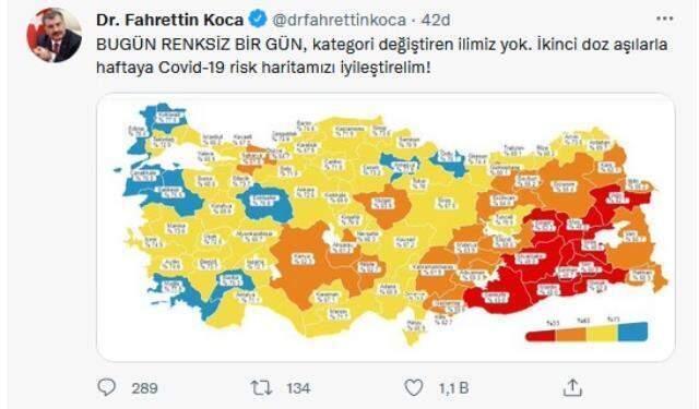 Bakan Koca'dan şaşırtan paylaşım: Bugün renksiz bir gün