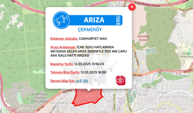 İstanbul ÇEKMEKÖY su kesintisi! 12-13 Mart İSKİ Çekmeköy su kesintisi ne zaman bitecek, sular ne zaman gelecek?