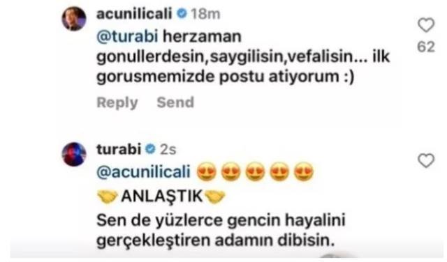 Turabi, Acun'un paylaştığı fotoğrafa sitem dolu bir mesaj bıraktı! Yanıt gecikmedi