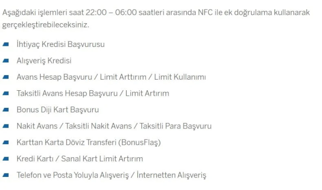 Telefonunda bu &ouml;zellik olmayanlar saat 22.00'den sonra para transferi yapamayacak