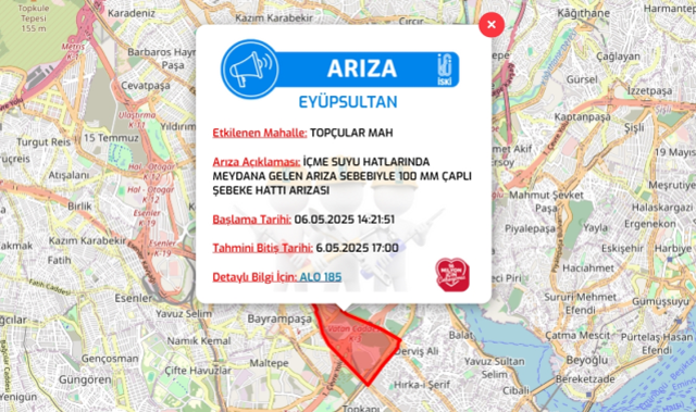 İstanbul EYÜPSULTAN su kesintisi! 6-7 Mayıs İSKİ Eyüpsultan su kesintisi ne zaman bitecek, sular ne zaman gelecek?