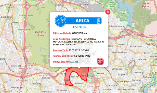 İstanbul ESENLER su kesintisi! 16-17 Temmuz İSKİ Esenler su kesintisi ne zaman bitecek, sular ne zaman gelecek?