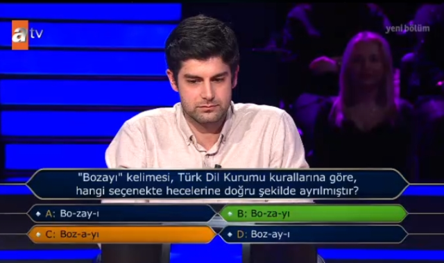 'Bozayı' kelimesi, Türk Dil Kurumu kurallarına göre, hangi seçenekte hecelerine doğru şekilde ayrılmıştır?