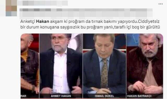 Ünlü anketçinin canlı yayında tırnaklarını kestiği görüntü büyük tepki çekti