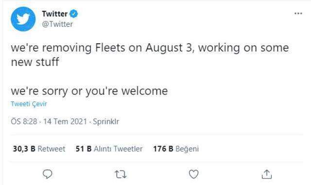Twitter, Fleets özelliğini kullanım azlığından dolayı kaldırıyor