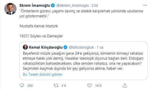 İBB Başkanı İmamoğlu, Cumhurbaşkanı Erdoğan'ın 'Kusura bakmasınlar' ifadelerine Atatürk'ün sözüyle yanıt verdi