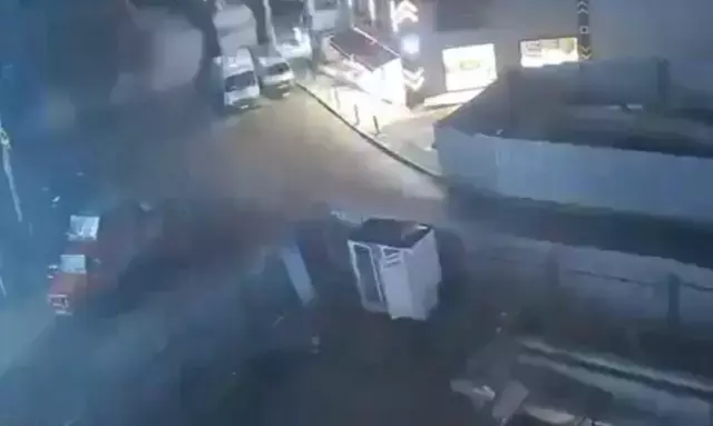 Çökmenin ardından oluşan toz bulutu