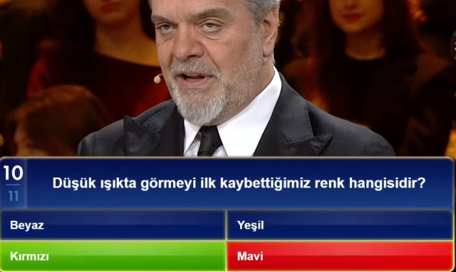 Düşük ışıkta görmeyi ilk kaybettiğimiz renk hangisidir?