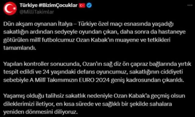 Ozan Kabak'ın sakatlık durumu! Milli takım kadrosundan çıkarıldı mı?