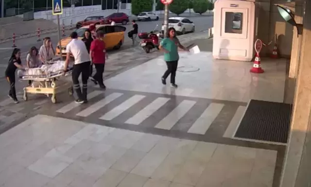 Takside doğum sırasında yaşanan telaş kamerada