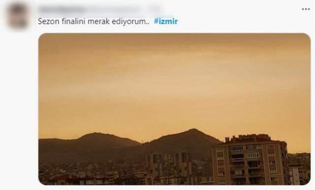 İzmirliler bu sabah sepya bir gökyüzüne uyandı! Vatandaşlar yaşadıkları endişeyle yorum üstüne yorum yaptı