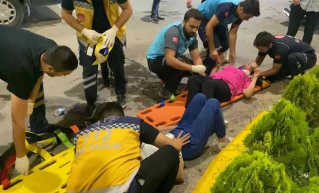 Hurdaya dönen araçtan çıkarılan sürücü, kendi yarasını unutup hamile arkadaşının yardımına koştu