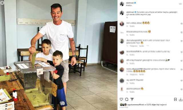 Ünlü isimler bir kez daha sandık başında! Kimi eşiyle kimi de bebeğiyle geldi