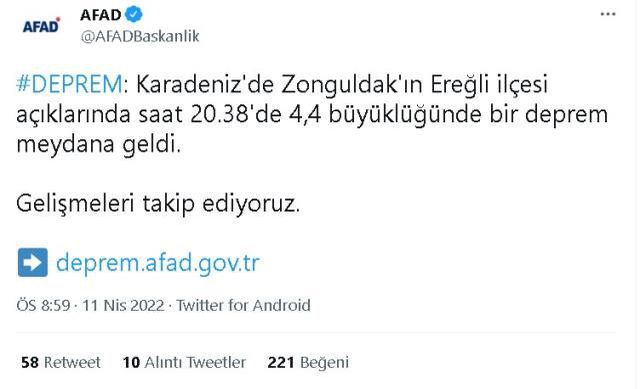 İstanbul'da deprem mi oldu? 11 Nisan Pazartesi 2022 İstanbul'da kaç şiddetinde deprem oldu? Depremin merkez üssü neresi?