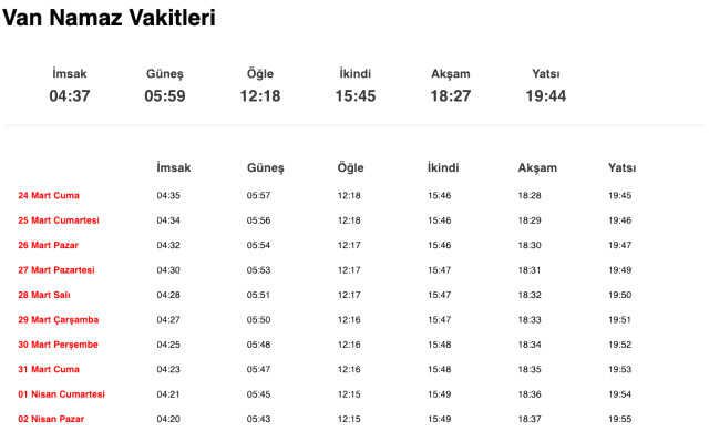 Van akşam ezanı saat kaçta, iftar ne zaman? 23 Mart Van imsakiye! Van iftara ne kadar kaldı?