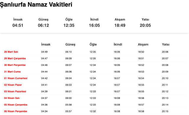 Şanlıurfa, Siirt, Şırnak akşam ezanı saat kaçta? 27 Mart Urfa, Siirt, Şırnak ezan vakitleri! Urfa, Siirt, Şırnak iftar ne zaman?