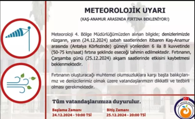 Antalya okullar tatil mi 26 Aralık Perşembe (Son Dakika Antalya Valiliği)?