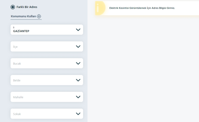Gaziantep elektrik kesintisi! 20 Aralık İslahiye, Nurdağı, Oğuzeli elektrik kesintisi listesi