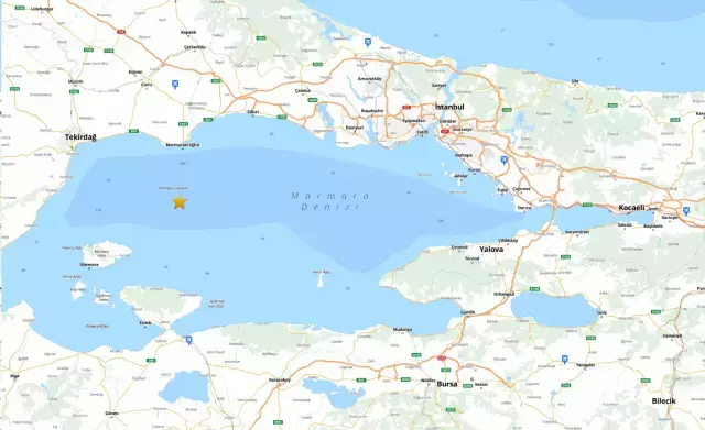 Marmara Denizi'nde deprem görüntüsü