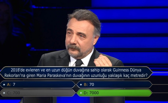 '2018'de evlenen ve en uzun düğün duvağına sahip olarak Guinness Dünya Rekorları'na giren Maria Paraskeva'nın duvağının uzunluğu yaklaşık kaç metredir