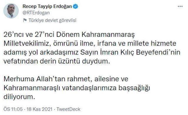 AK Parti Kahramanmaraş Milletvekili İmran Kılıç hayatını kaybetti