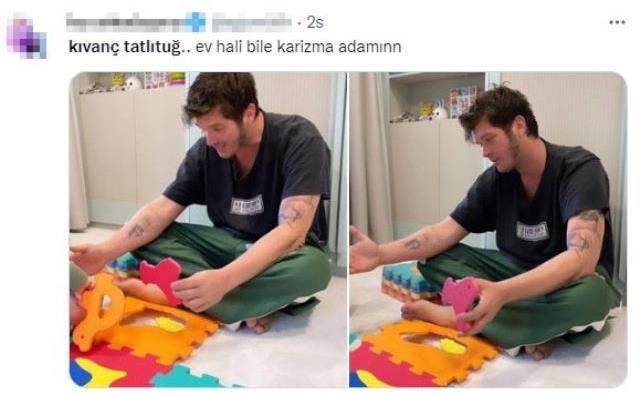 Başak Dizer, oğluyla oynayan Kıvanç Tatlıtuğ ev halini paylaştı