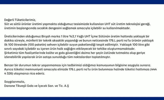 Ünlü zincir markette satılan sütler toplatılıyor