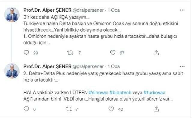 Bilim Kurulu üyesi Prof. Dr. Alper Şener'den 'omiciron' uyarısı: 2 doz aşı yetmiyor