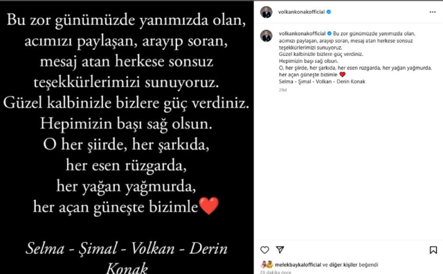Volkan Konak'ın 35 yıllık eşinden yürek burkan paylaşım