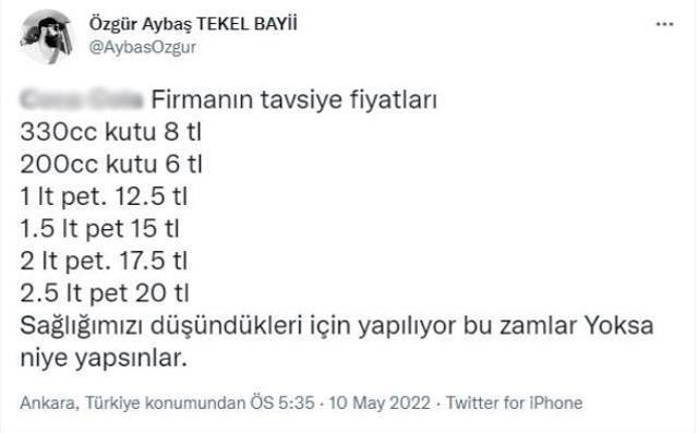 Kolaya gelen zam sosyal medyanın dilinde! 2,5 litrelik kola 20 lira oldu