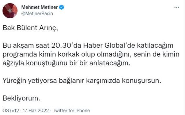 'Kral çıplak' çıkışıyla başlayan tartışmada tansiyon yükseliyor! Bülent Arınç'tan Metiner'e zehir zemberek sözler