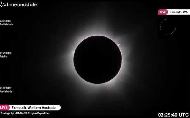 'Hibrit Güneş tutulması' Avustralya'nın Exmouth kasabasında tam olarak izlendi